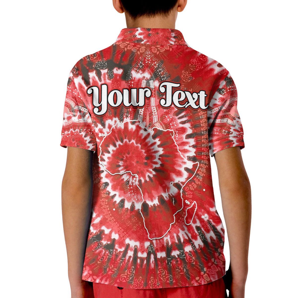 Custom African Polo Shirt Tie Dye Red Fashion LT13 - Wonder Print Shop
