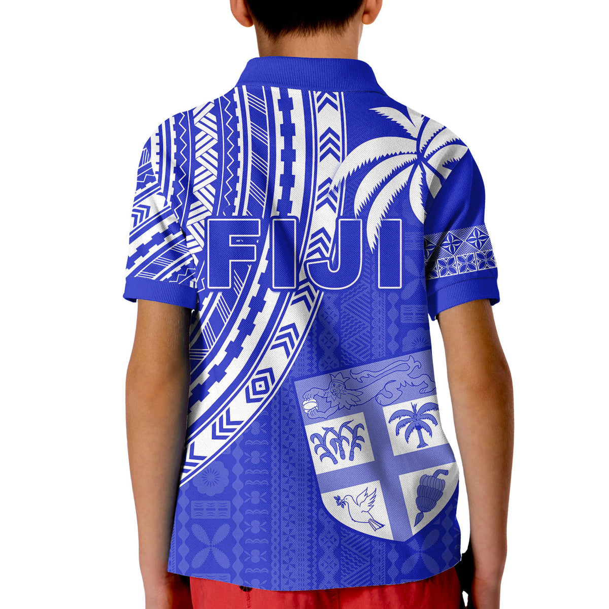 Fiji Rugby Sevens Polo Shirt Fijian 7s Tapa Polynesian Blue Ver.02 LT13 - Wonder Print Shop