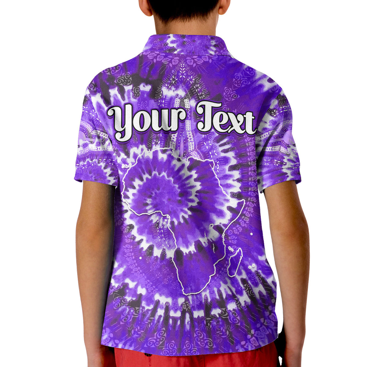 Custom African Polo Shirt Tie Dye Purple Fashion LT13 - Wonder Print Shop