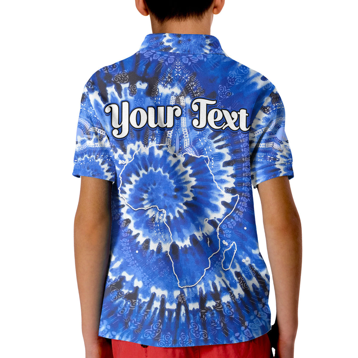 Custom African Polo Shirt Tie Dye Blue Fashion LT13 - Wonder Print Shop