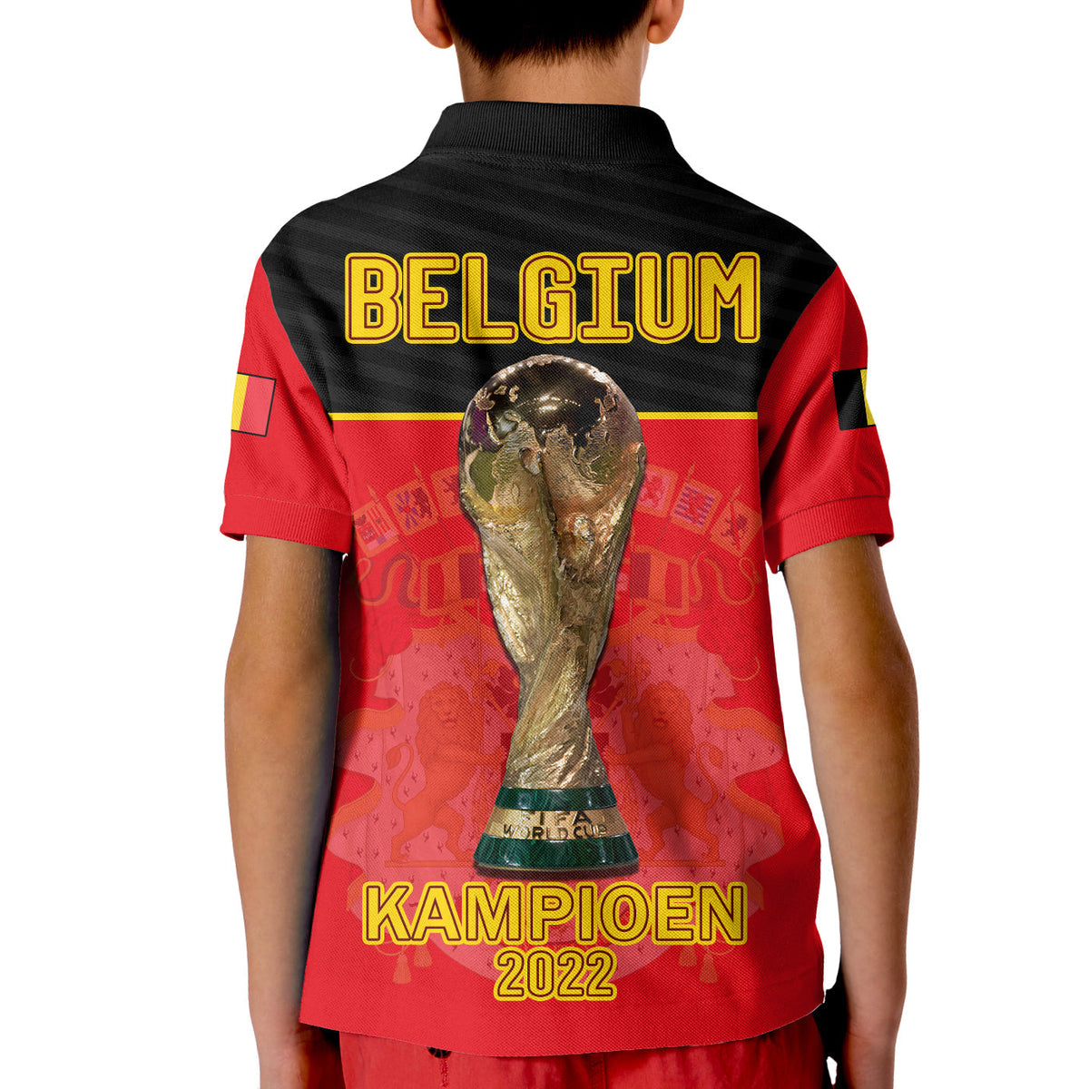 Belgium Polo Shirt Football 2022 KID De Rode Duivels Sporty Style - Wonder Print Shop