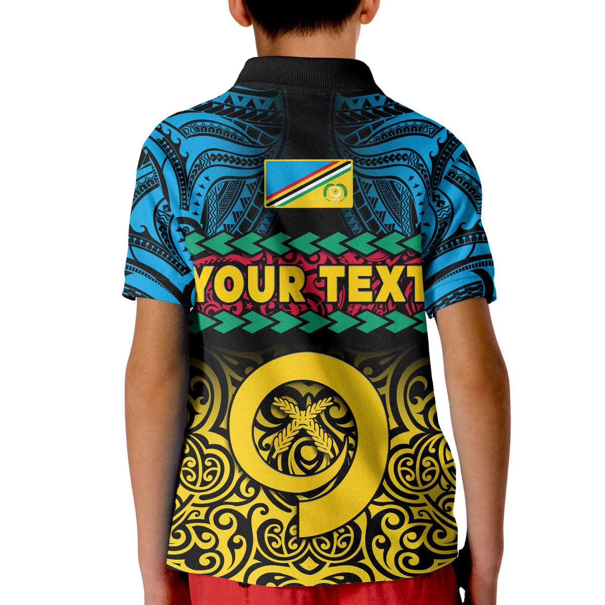 Custom Torba Province Polo Shirt KID Vanuatu Pig Tusk Polynesian Flag Style - Wonder Print Shop