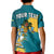 Custom Bahamas Polo Shirt KID Blue Marlin With Bahamian Coat Of Arms - Wonder Print Shop