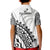 Fiji Rugby Polo Shirt KID Fijian Cibi Dance Tapa Pattern White - Wonder Print Shop