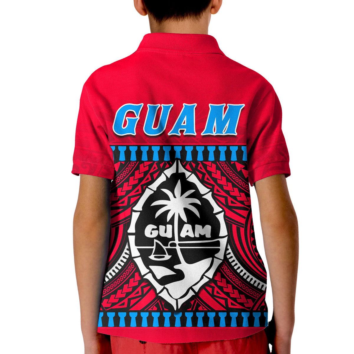 Chamorro Guam Polo Shirt KID Latte Stone Red Polynesian Haligi LT13 - Wonder Print Shop