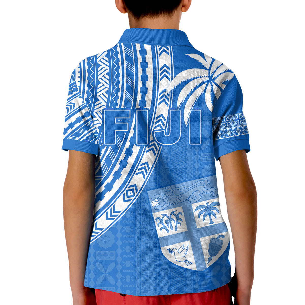Fiji Rugby Sevens Polo Shirt Fijian 7s Tapa Polynesian Blue Ver.01 LT13 - Wonder Print Shop
