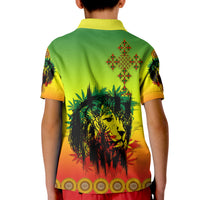 Ethiopia Polo Shirt Cross Mix Lion Colorful Style - Wonder Print Shop
