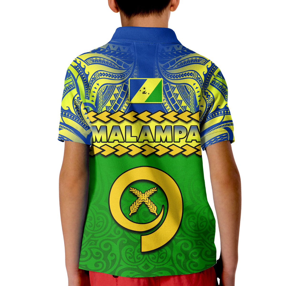 Malampa Province Polo Shirt KID Vanuatu Pig Tusk Polynesian Flag Style - Wonder Print Shop