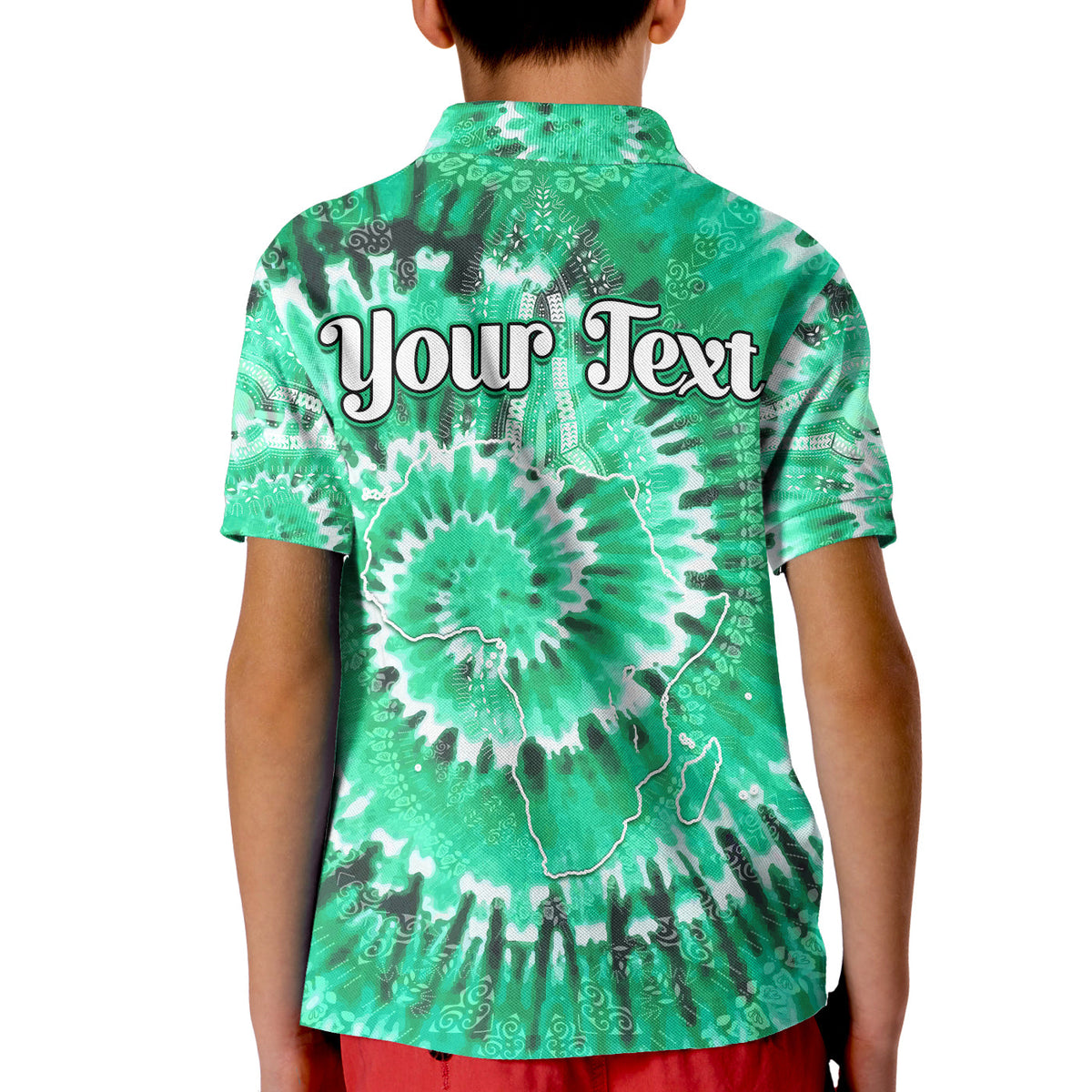 Custom African Polo Shirt Tie Dye Green Fashion LT13 - Wonder Print Shop