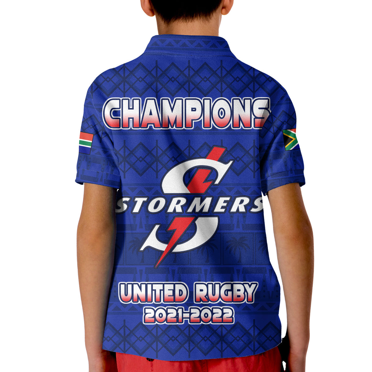 Stormers South Africa Rugby Polo Shirt We Are The Champions URC African Pattern - Wonder Print Shop
