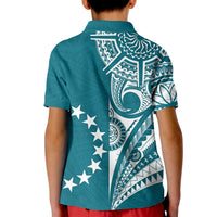 Cook Islands Tatau Polo Shirt KID Symbolize Passion Stars Version Blue LT13 - Wonder Print Shop