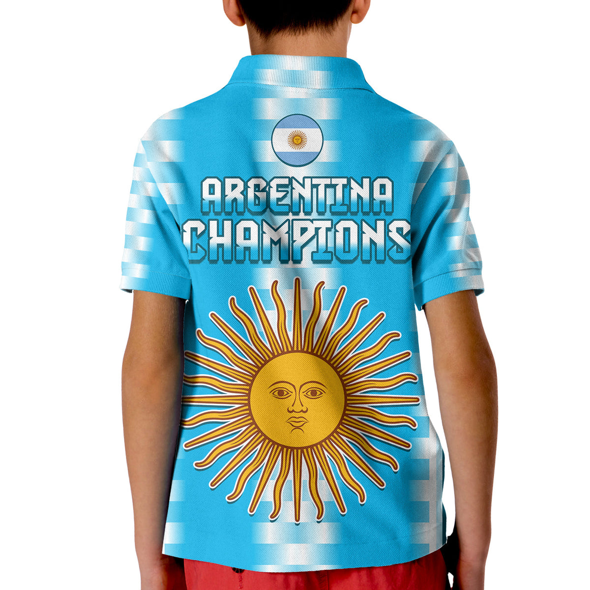 Argentina Football Champions Polo Shirt La Albiceleste GOAT LT13 - Wonder Print Shop
