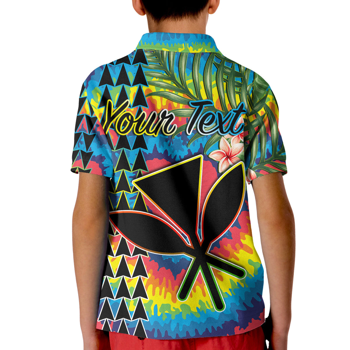 Custom Hawaii Rainbow Tie Dye Polo Shirt Flowers Polynesian Hawaiian Tribal LT13 - Wonder Print Shop