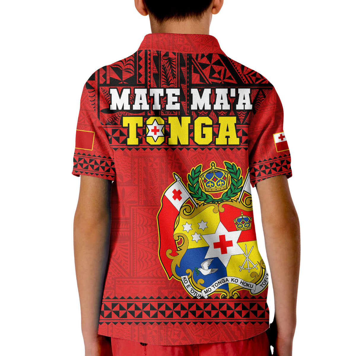 Tonga Rugby Polo Shirt Mate Maa Tonga Pacific Ngatu Black - Wonder Print Shop