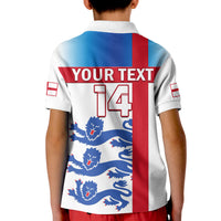 (Custom Text And Number) England Football Polo Shirt Three Lions Champions Football 2022 - Wonder Print Shop