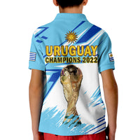 Uruguay Football Polo Shirt KID La Celeste WC 2022 Sporty Style - Wonder Print Shop