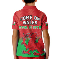 Wales Football Polo Shirt KID Football 2022 Come On Cymru Yma O Hyd - Wonder Print Shop