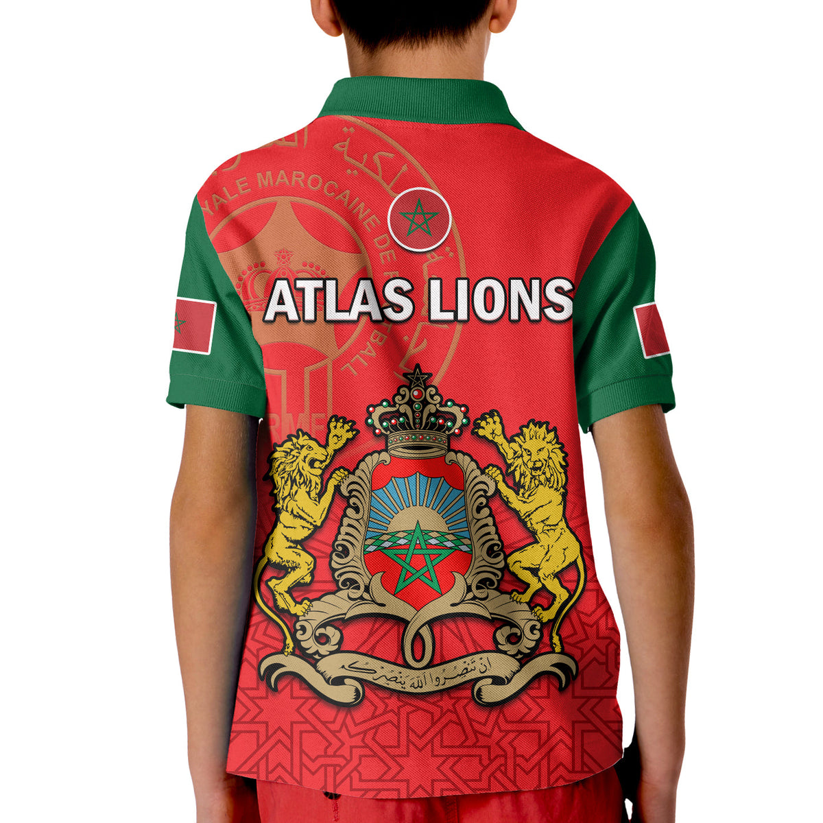 Morocco Football Polo Shirt Atlas Lions Red Football 2022 - Wonder Print Shop
