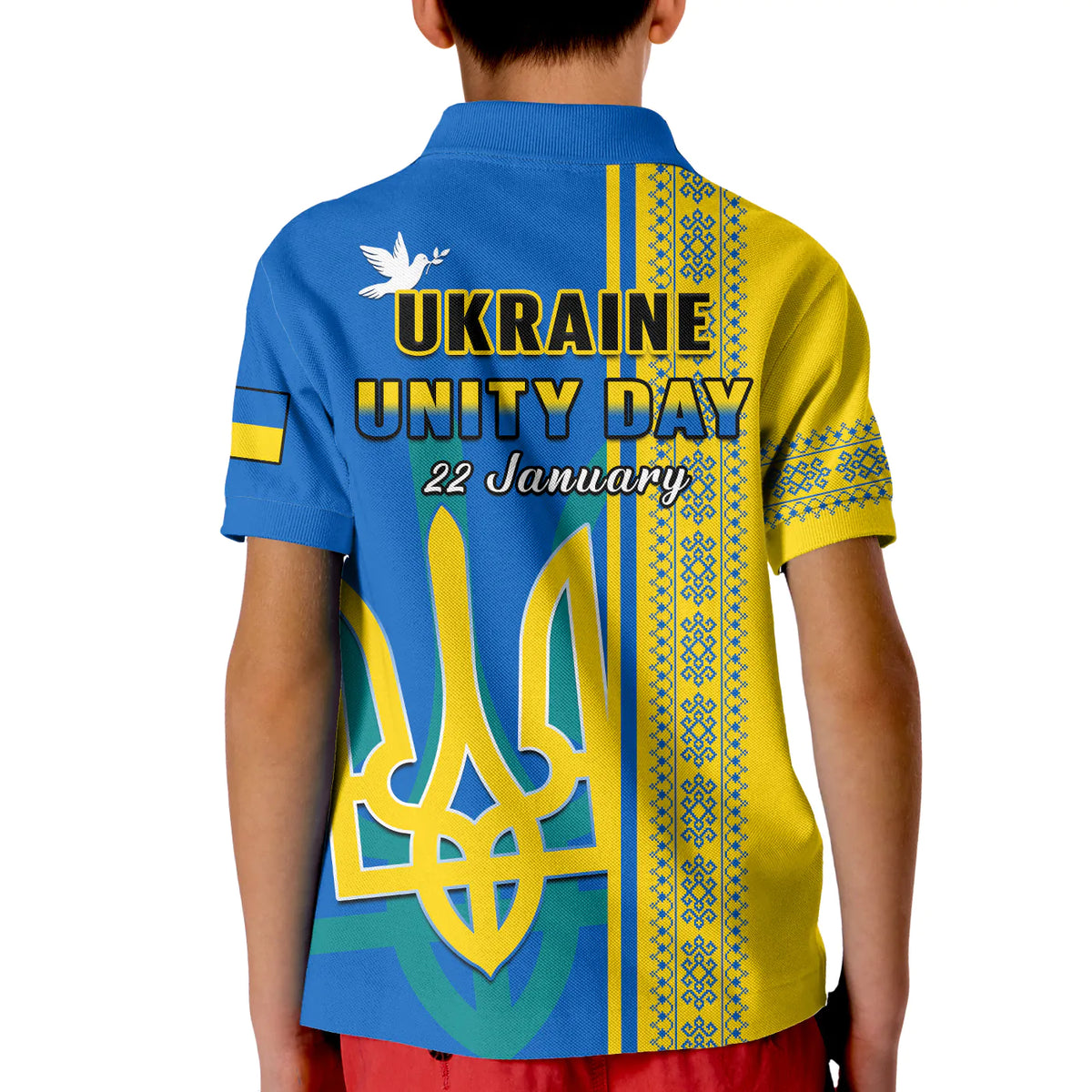 Ukraine Unity Day Polo Shirt Folk Ukrainian Coat Of Arms - Wonder Print Shop