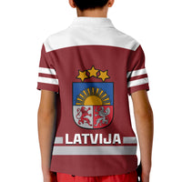 Latvia Hockey Polo Shirt 2023 Red Sporty Style - Wonder Print Shop