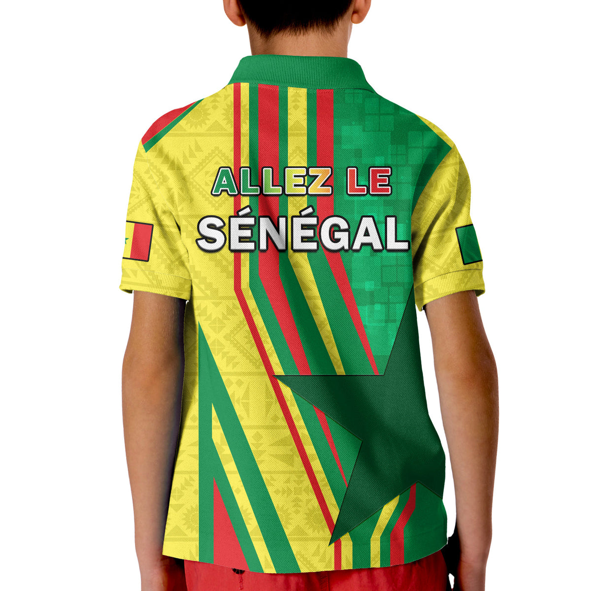Senegal Football Polo Shirt KID Allez Les Lions Sporty Style - Wonder Print Shop