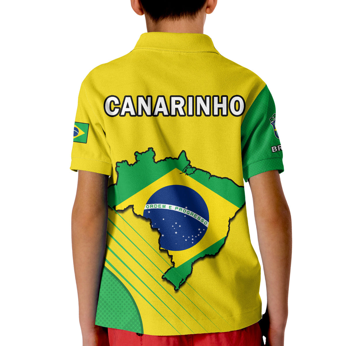 Brazil Football Polo Shirt KID Brasil Map Come On Canarinho Sporty Style - Wonder Print Shop