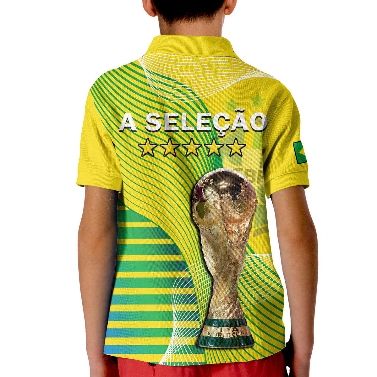Brazil Football Polo Shirt Canarinha Champions WC 2022 - Wonder Print Shop