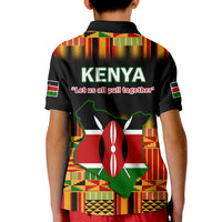 Kenya Polo Shirt KID Happy Jamhuri Day Kenyan Pattern - Wonder Print Shop