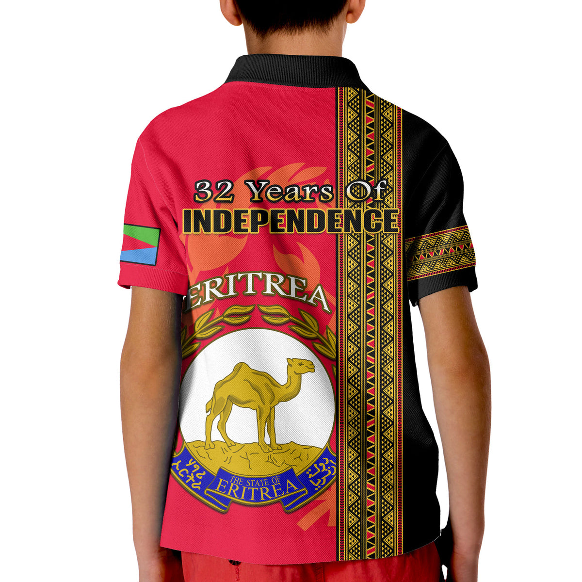 Eritrea Polo Shirt African Pattern Happy Independence Day Version Black - Wonder Print Shop