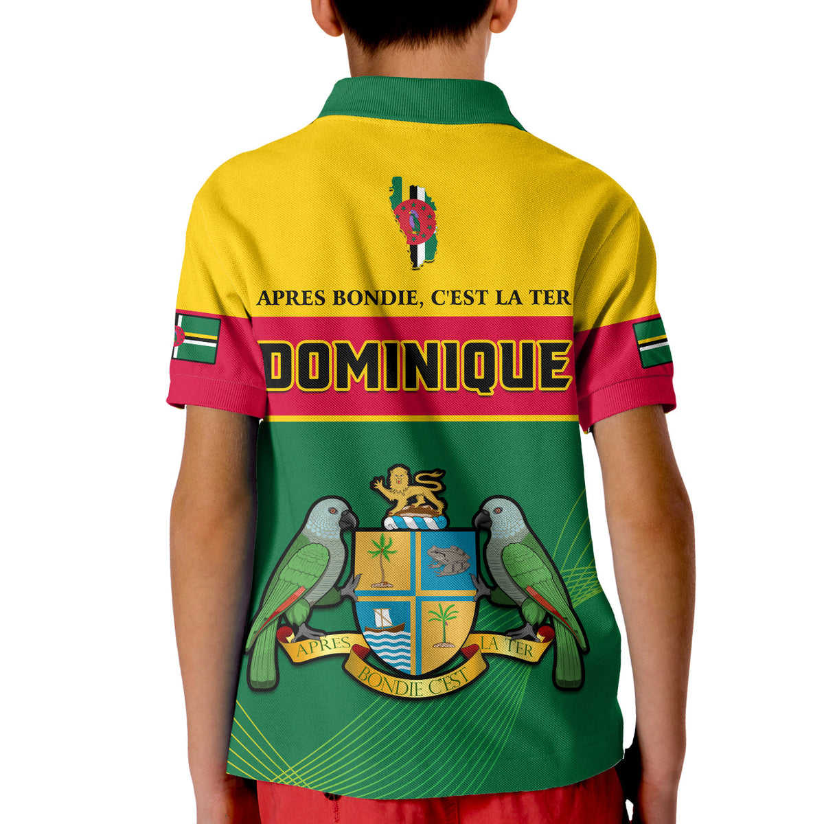 Dominica Polo Shirt Dominican Coat Of Arms With Map - Wonder Print Shop