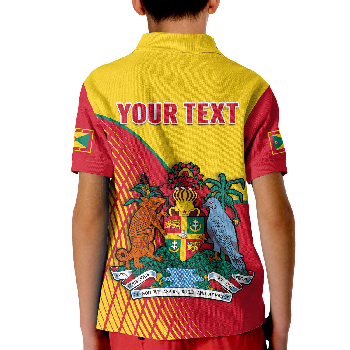 Custom Grenada Polo Shirt KID Coat Of Arms Happy 49th Independence Day - Wonder Print Shop