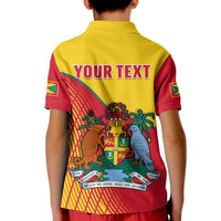 Custom Grenada Polo Shirt KID Coat Of Arms Happy 49th Independence Day - Wonder Print Shop