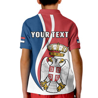 Custom Serbia Polo Shirt KID Happy Serbian Statehood Day With Coat Of Arms - Wonder Print Shop