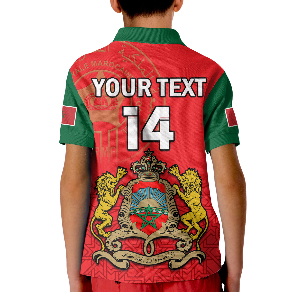 (Custom Text and Number) Morocco Football Polo Shirt Atlas Lions Red Football 2022 - Wonder Print Shop