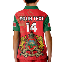 (Custom Text and Number) Morocco Football Polo Shirt Atlas Lions Red Football 2022 - Wonder Print Shop