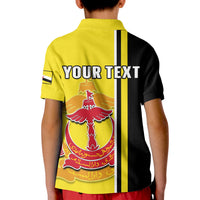 Custom Brunei Polo Shirt KID Happy Independence Day With Coat Of Arms - Wonder Print Shop