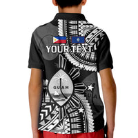 Custom Guam and Philippines Polo Shirt KID Guaman Filipinas Together Black - Wonder Print Shop