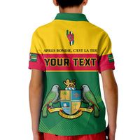 Custom Dominica Polo Shirt KID Dominican Coat Of Arms With Map - Wonder Print Shop