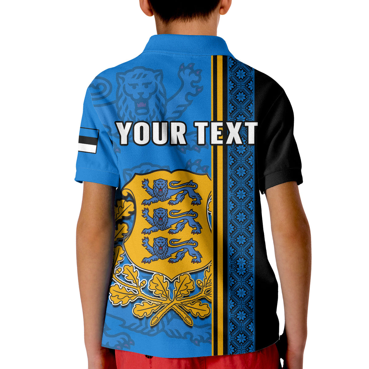 Custom Estonia Polo Shirt Happy Estonian Independence Day With Coat Of Arms - Wonder Print Shop