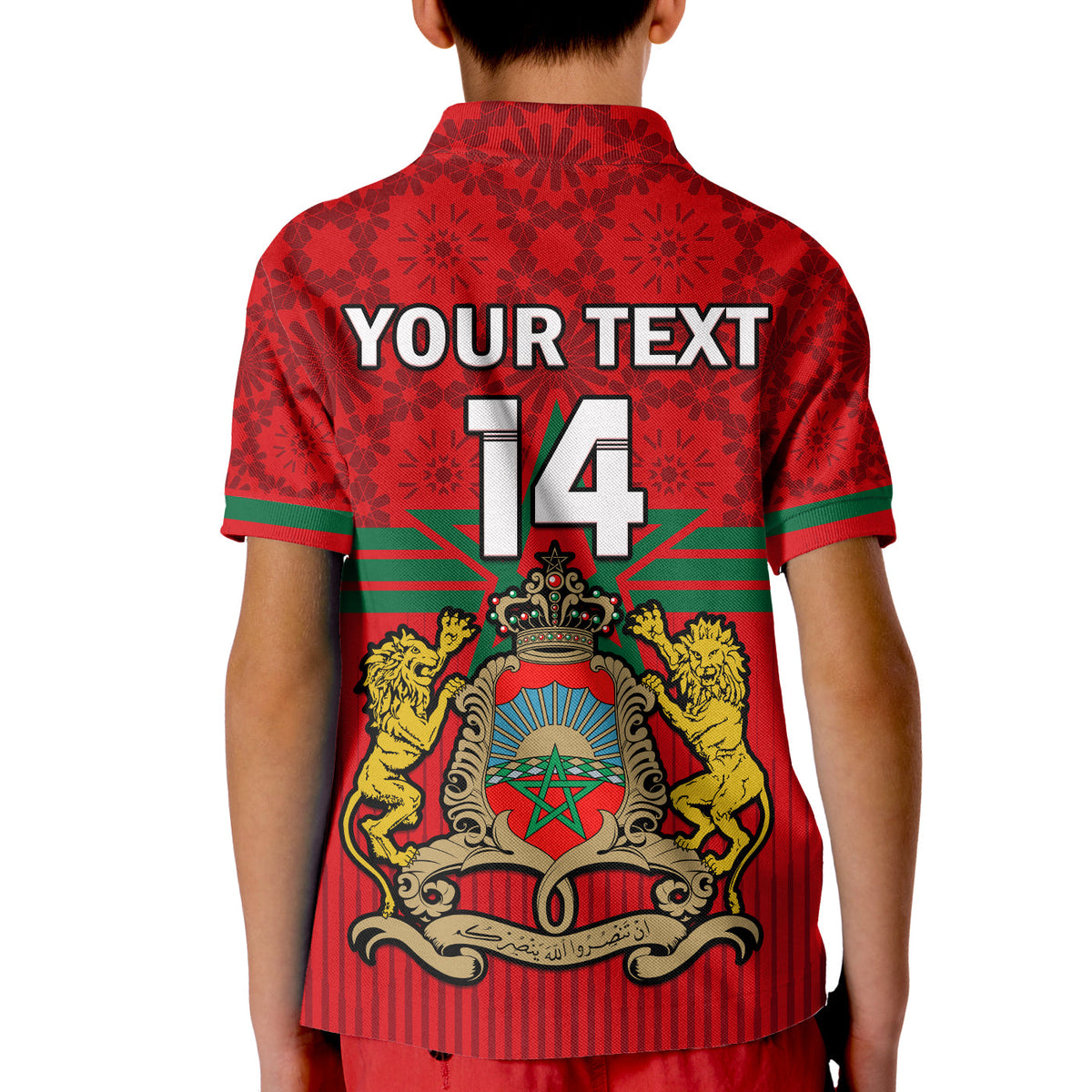 (Custom Text And Number) Morocco Football Polo Shirt Football 2022 Red Moroccan Pattern - Wonder Print Shop