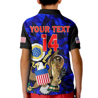 (Custom Text And Number) USA Football Polo Shirt KID The Yanks Champions WC 2022 - Wonder Print Shop