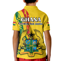 Ghana Polo Shirt Ghanan Coat Of Arms Mix Kente Pattern - Wonder Print Shop
