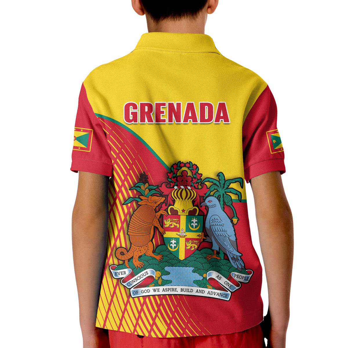 Grenada Polo Shirt KID Coat Of Arms Happy 49th Independence Day - Wonder Print Shop