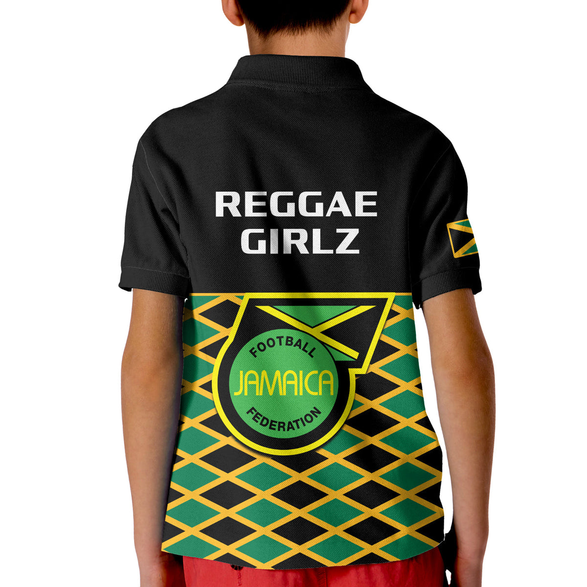 Jamaica Football Polo Shirt Reggae Girlz 2023 Cup Of Nations Ver.01 - Wonder Print Shop