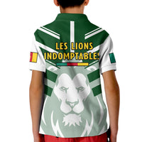 Cameroon Football Polo Shirt Les Lions Indomptables White Football 2022 - Wonder Print Shop