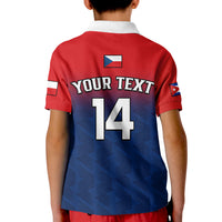 (Custom Text And Number) Czech Republic Polo Shirt 2023 KID Baseball - Wonder Print Shop