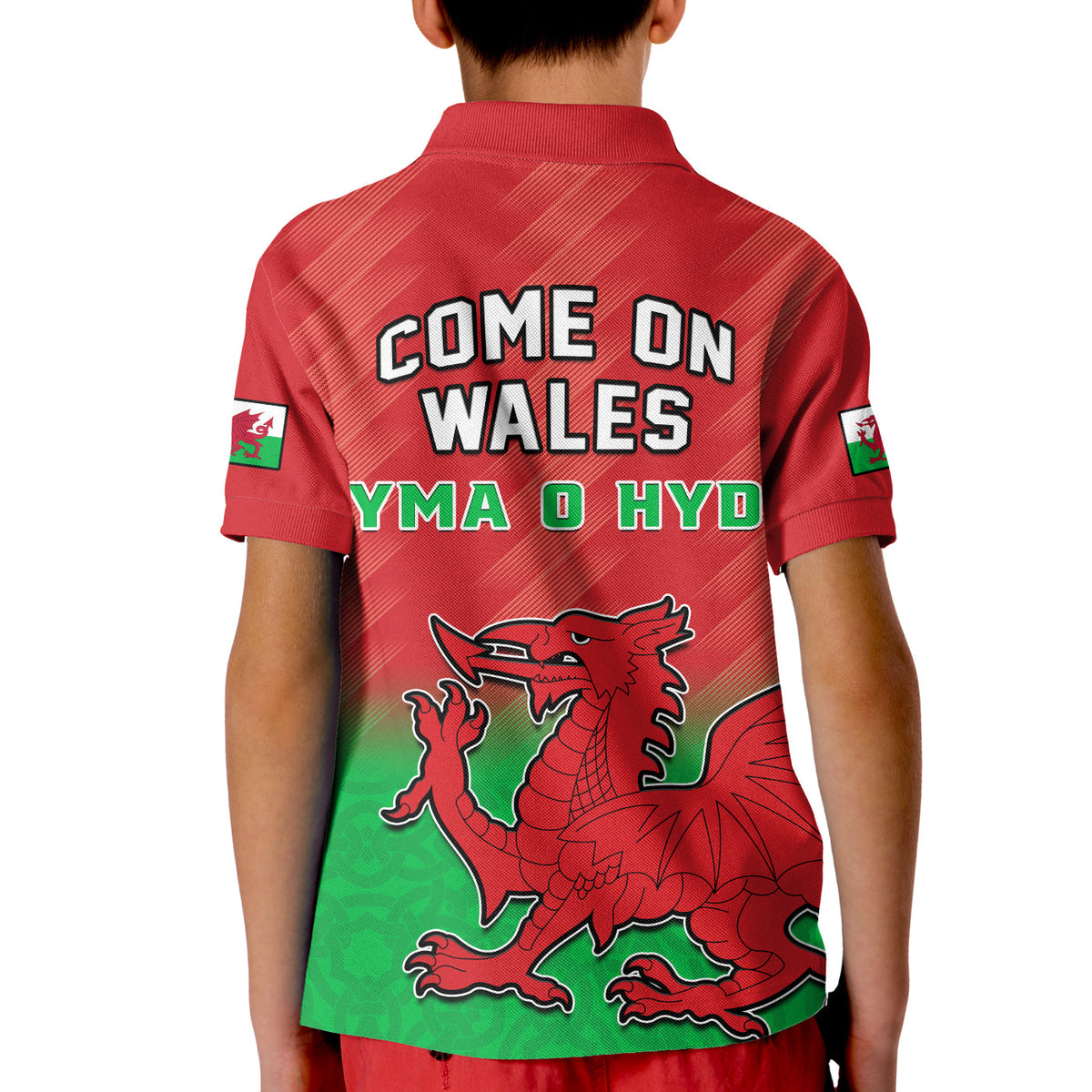 Wales Football Polo Shirt Football 2022 Come On Cymru Yma O Hyd - Wonder Print Shop