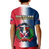 Dominican Republic Polo Shirt KID Dominicana Coat Of Arms Gradient Style - Wonder Print Shop