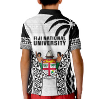 Fiji University Polo Shirt National Fijian Tapa Pattern White - Wonder Print Shop