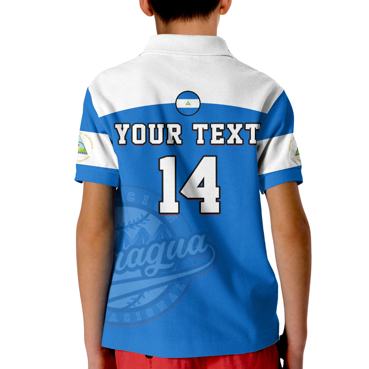 (Custom Text And Number) Nicaragua Polo Shirt 2023 Baseball - Wonder Print Shop
